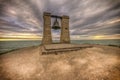 Ancient bell at sunset