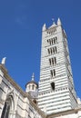 Bell Tower of the Cathedral of Siena in the Tuscany Region in Central Italy Royalty Free Stock Photo