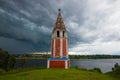 The ancient bell tower of the Kazan Church. Tutaev Romanov-Borisoglebsk, Russia