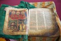 Ancient Bible in Amharic language in the church of Our Lady Mary of Zion, Aksum