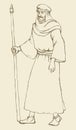 ÃÅan in ancient biblical clothes with stick