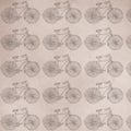 Ancient bicycle, gift or cloth paper, pattern, repeating pattern Royalty Free Stock Photo