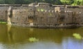 Ancient big battlement of vellore fort with trees Royalty Free Stock Photo