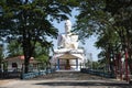 Ancient big buddha in Wat Thep Prathan or Khao Isan antique temple for thai people travelers travel visit respect praying blessing Royalty Free Stock Photo