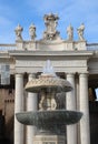 Ancient big Fountain in Saint Peter Square in Vatican City Royalty Free Stock Photo