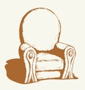 Big Armchair. Vector drawing icon Royalty Free Stock Photo