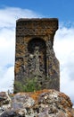 The ancient black church in the mountains of the Caucasus, Armenia