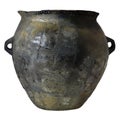 An ancient black pot