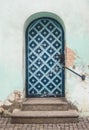 Old blue renaissance door