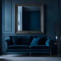 Ancient Blue Sofa and Luxurious Frame: Enhancing Your Design Aesthetics