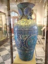 Ancient blue vase in museum