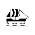 Ancient boat Glyph Vector Icon that can easily edit or modify.