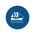 Ancient boat Vector Icon with trendy background colors that can easily edit or modify.