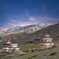 Ancient Bon stupa in Saldang village, Dolpo, Nepal Royalty Free Stock Photo