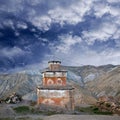 Ancient Bon stupa in Saldang village, Upper Dolpo, Nepal Royalty Free Stock Photo