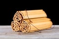 Ancient Book Bamboo Slips on table Royalty Free Stock Photo