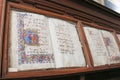 Ancient books in biblioteca Piccolomini of Siena Cathedral. Duomo, Siena, Tuscany, Italy. Royalty Free Stock Photo