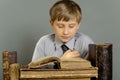 Ancient books a boy , a child Prodigy Royalty Free Stock Photo