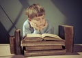 Ancient books a boy , a child Prodigy Royalty Free Stock Photo