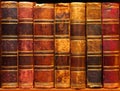 Ancient books on shelf in the library 1 Royalty Free Stock Photo