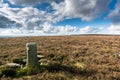 An ancient boundary stone on Ilkley moor. Yorkshire