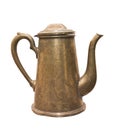 Ancient brass coffee pot, 19th century Royalty Free Stock Photo