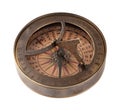 Ancient Brass Compass and Sundial