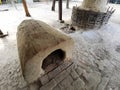 Ancient bread ovens made of brick and clay