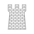 Ancient brick defense tower thin line icon