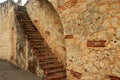 Ancient brick staircase in Santo Domingo Royalty Free Stock Photo