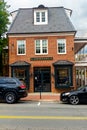 Ancient brick and stone houses of the ancient city of Middleburg near Washington. Architecture of buildings of the 18th-19th