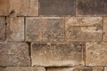 Ancient brick wall background. Big rectangle stone blocks with beautiful texture Royalty Free Stock Photo