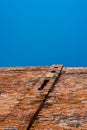 Ancient brick wall blue sky Royalty Free Stock Photo