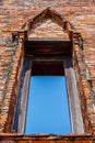 Ancient brick wall blue sky Royalty Free Stock Photo