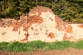 Ancient brick wall construction detail agriculture Po Valley Italy Italian