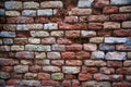 Ancient brick wall. The masonry of bricks closeup Royalty Free Stock Photo