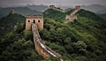 Ancient brick wall surrounds famous Beijing landmark generated by AI