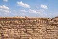 Ancient brickwork of Otrar city. Otyrar Farab ancient town, homeland of Al-Farabi