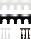 Ancient bridge, balustrade Royalty Free Stock Photo