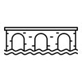 Ancient bridge icon, outline style