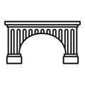 Ancient bridge icon, outline style