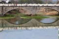 Ancient bridge over the river in the village Hongcun (Unesco), China Royalty Free Stock Photo