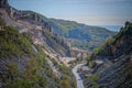 ancient bridges, Ponti di Vara bridges in Carrara, Apuan Alps, Italy. Royalty Free Stock Photo