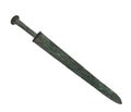 Ancient bronze age sword isolated. Royalty Free Stock Photo