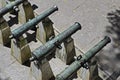 Ancient bronze cannons in the patio, Rio