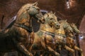 Ancient Bronze Horses of Basilica Saint Mark, Venice, Italy