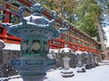 Ancient bronze lantern outside Nikko Toshogu shrine Royalty Free Stock Photo