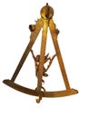 Ancient bronze navigation Sextant Astrolabe Royalty Free Stock Photo