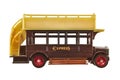 Ancient brown double-decker bus toy Royalty Free Stock Photo