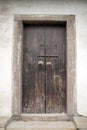 Ancient brown wooden door